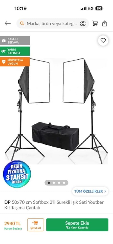 DP 50x70 Soft Box 2li Işık Seti - 4
