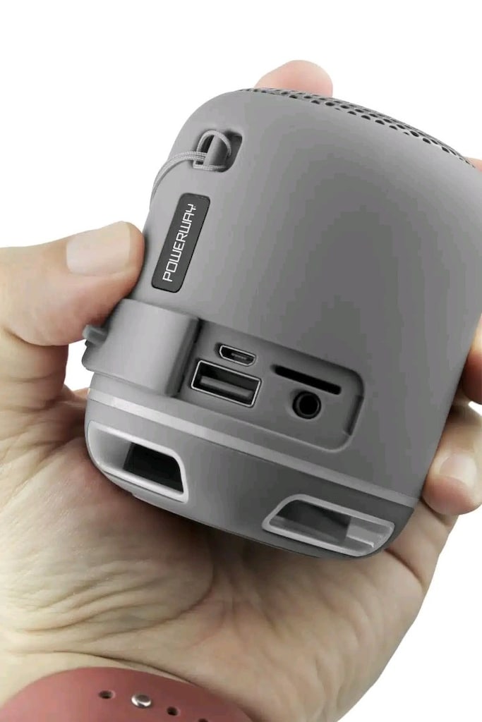 POWERWAY Powerway C4 Gri Bluetooth Hoparlör Sese Duyarlı Led - 2
