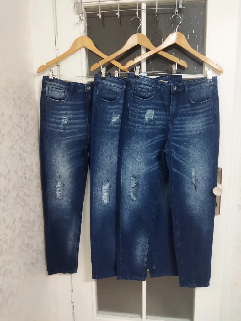 Bayan yırtık kot pantolon sıfır kullanılmamış - 10
