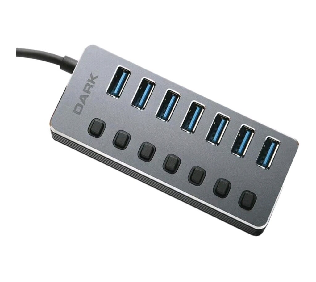 DARK Connect Master 7+1 Hızlı Şarj Adaptörlü USB Hub, USB 3.0 - 6