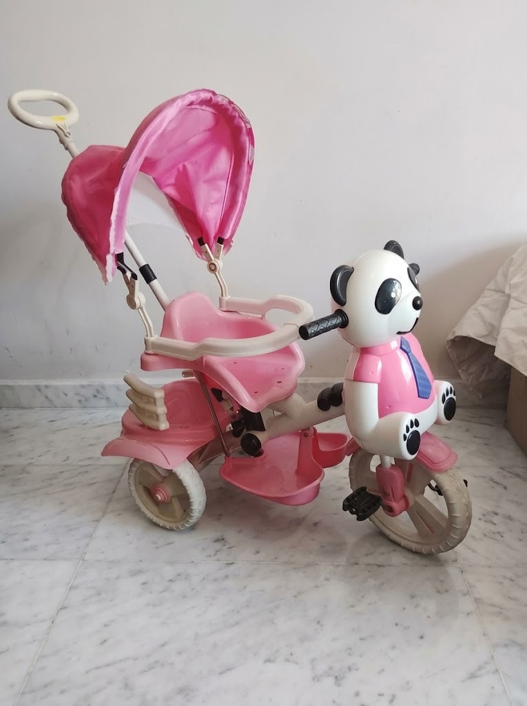 Panda Figürlü Ebeveyn Kontrollü Tenteli Çocuk Bisikleti - 2