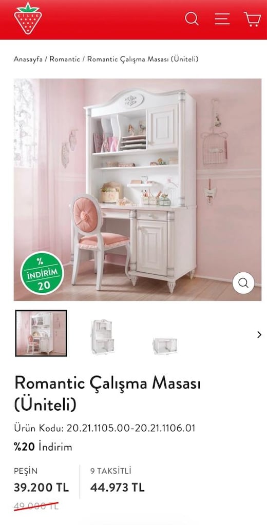 Çilek Romantic Genç Oda Takımı - 5