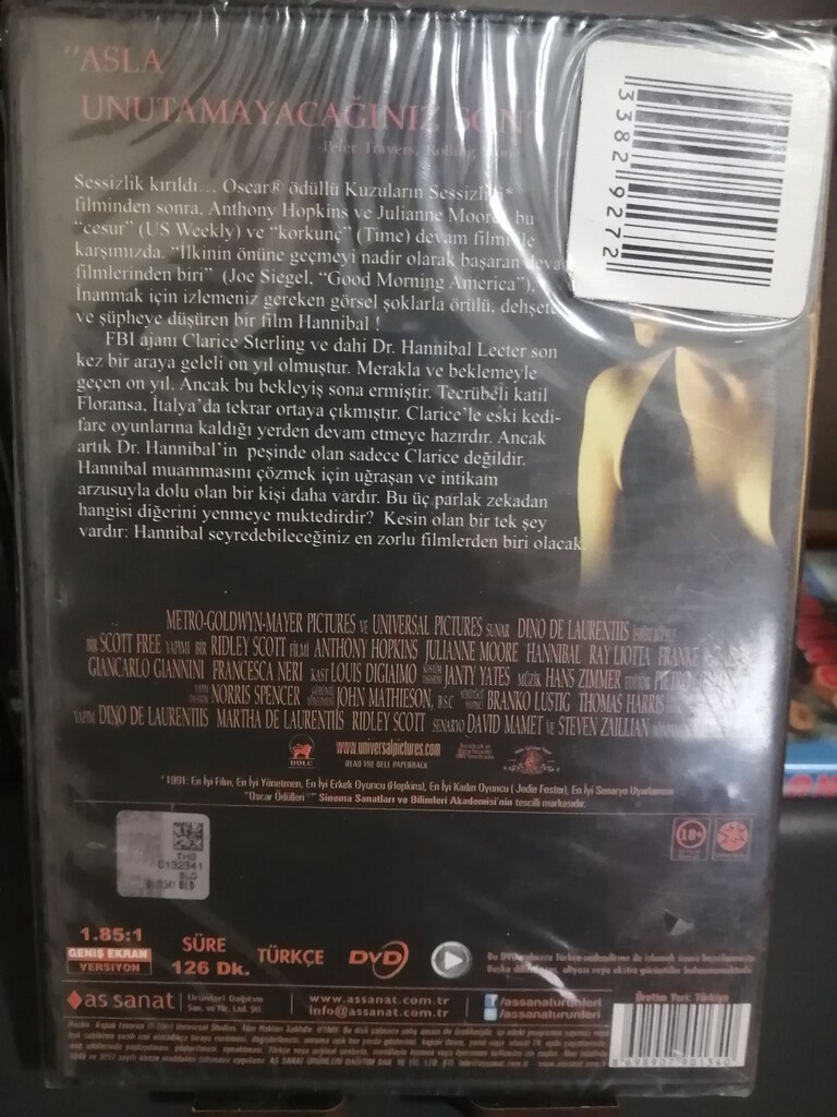 HANNIBAL (AMBALAJINDA-SIFIR) BAS OYNAT DVD - 2