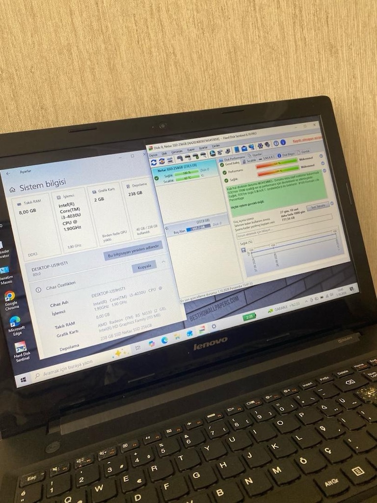 LENOVO-SIFIR AYARINDA-8GB RAM-256GB SSD-2GB R5 M330-BATARYALI-LAPTOP - 3
