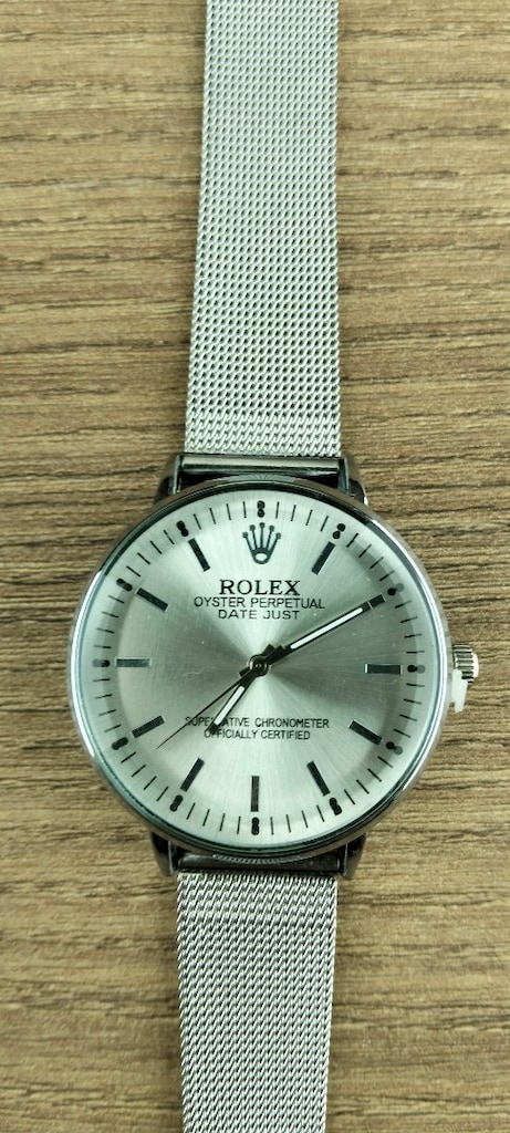 Sıfır Kutulu 35 mm Gümüş Renk Quartz Pilli Kol Saati – Metal Hasır Kor - 4