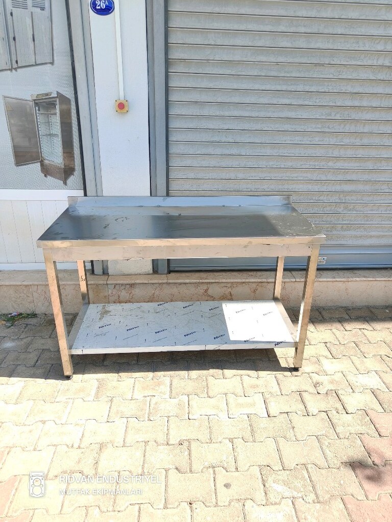 krom çalışma tezgahı hazır mutfak taban raflı krom tezgah - 4