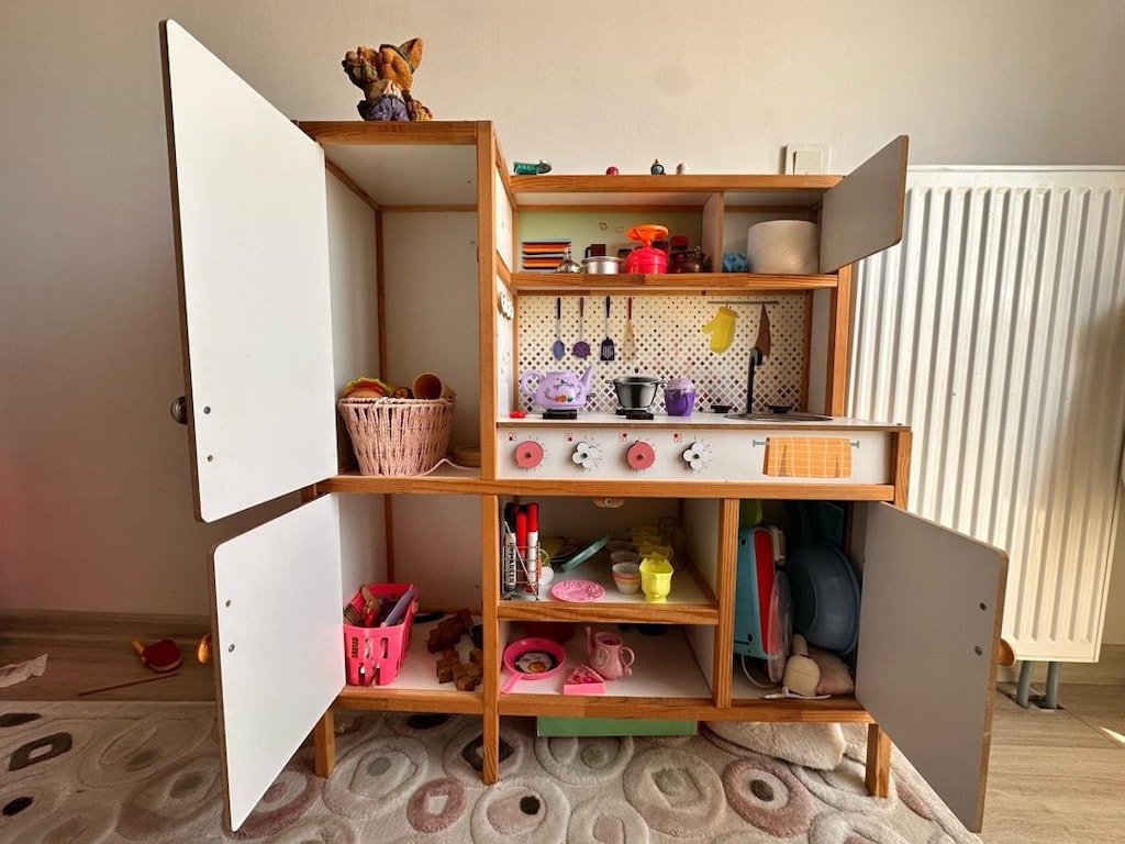 Ahşap Oyuncak Mutfak + Aksesuarları + Pembe IKEA Çocuk Sandalyesi - 3