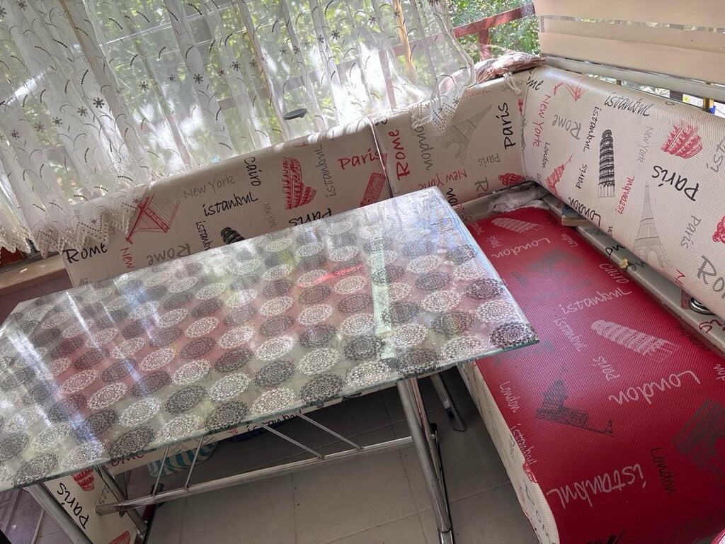 mutfak balkon için yemek masası L koltuk - 10