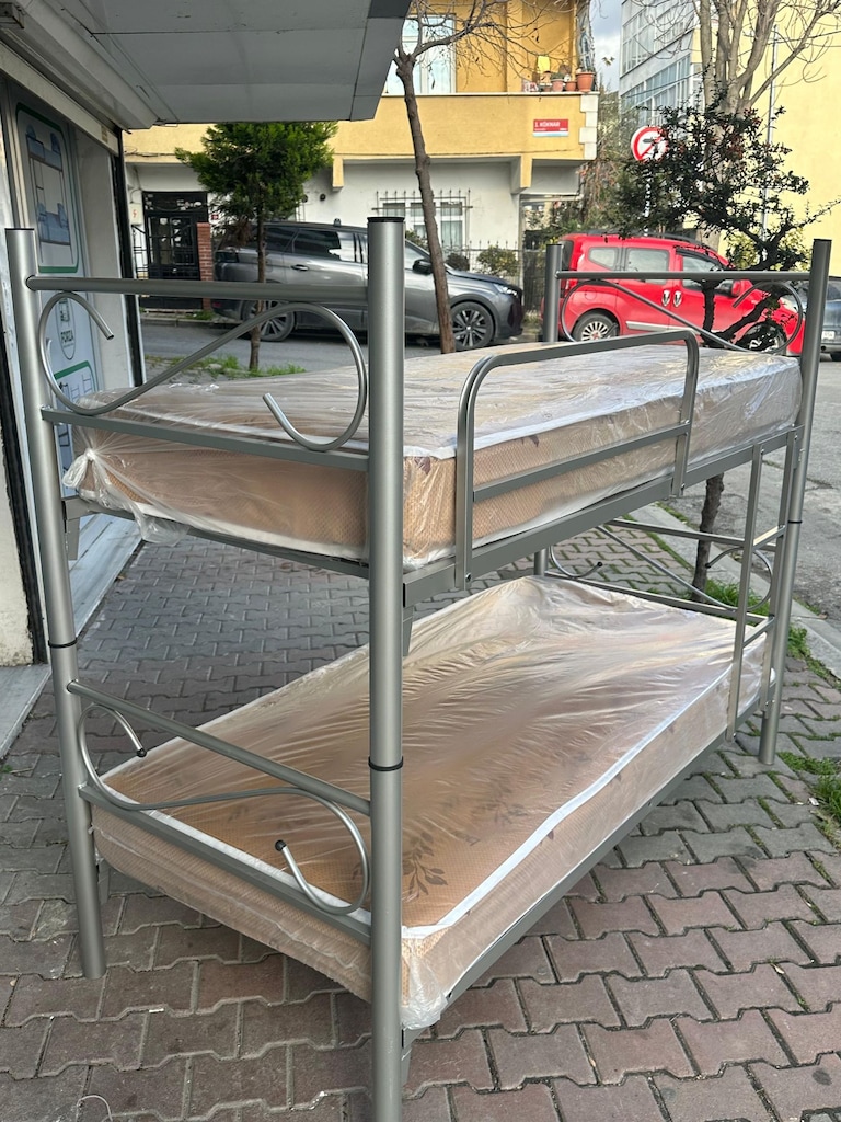 51 METAL Gri RANZA 2 YATAK AYNİ GÜN ÜCRETSİZ NAKLİYE