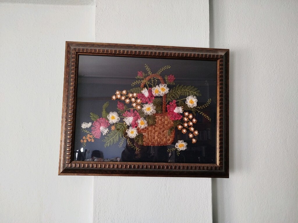 Vintage El yapımı tablo 52x66 cm - 4