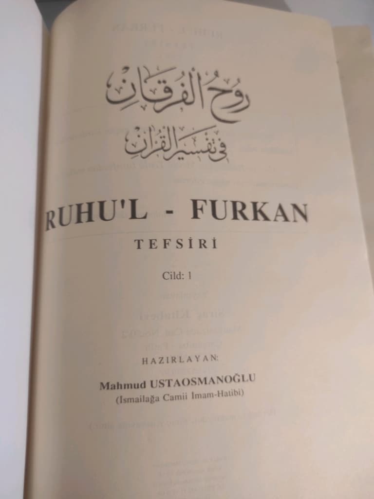 Ruhu'l Furkan Tefsiri 1. cilt Mahmud Ustaosmanoğlu - 5