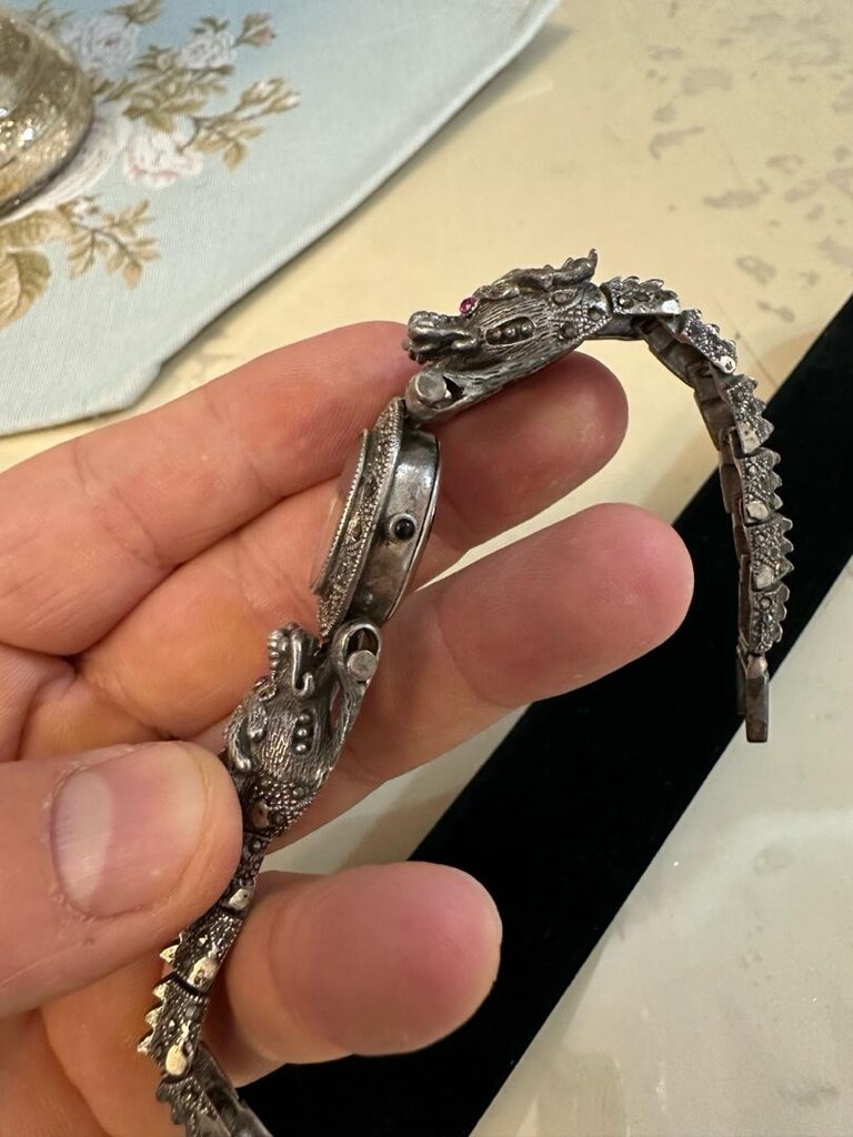 925 ayar antik Dragon diamond saat - 7