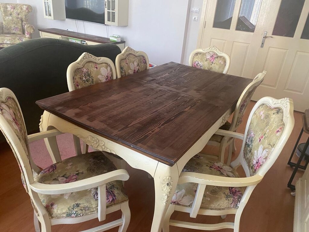 masa 6 adet sandalye takımı 2 berjer 2 tane üçlü koltuk ve sehpa ve - 6