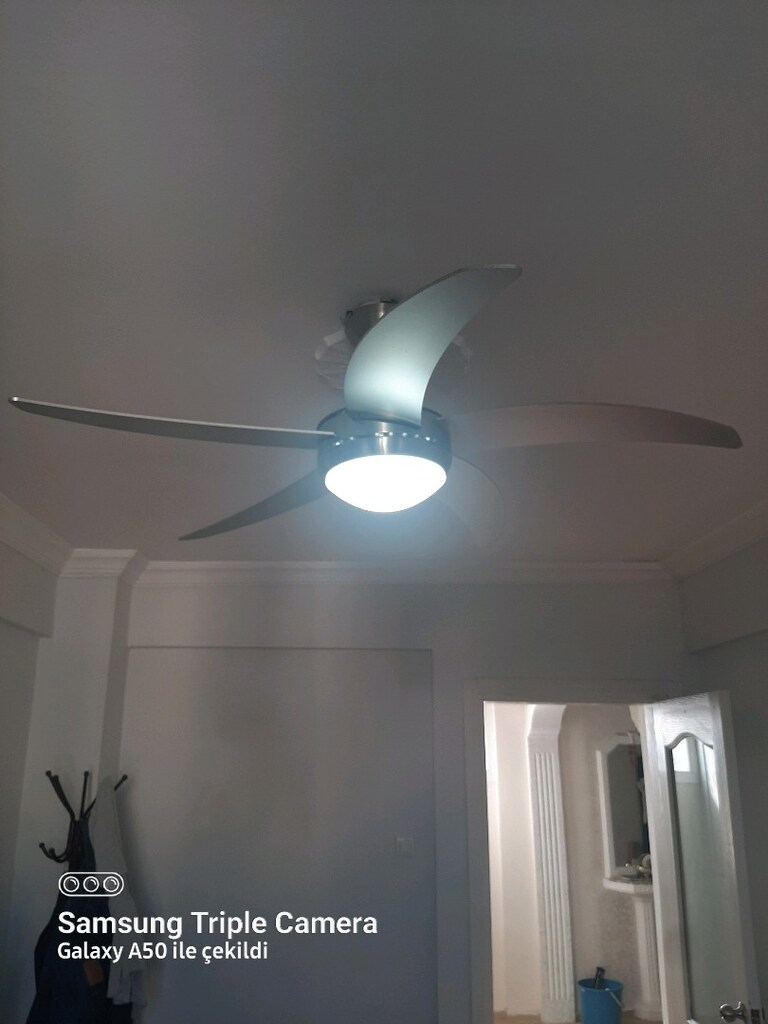 Hankı 132 cm Gri 5 Kanat aydınlatmalı Tavan Vantilatörü - 3