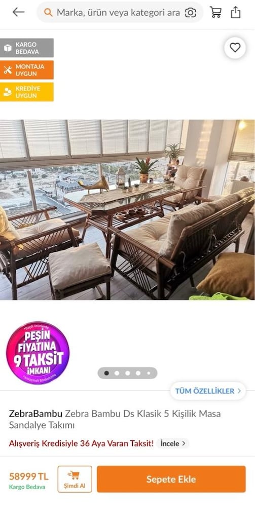 5 kişilik balkon oturma takımı - 5