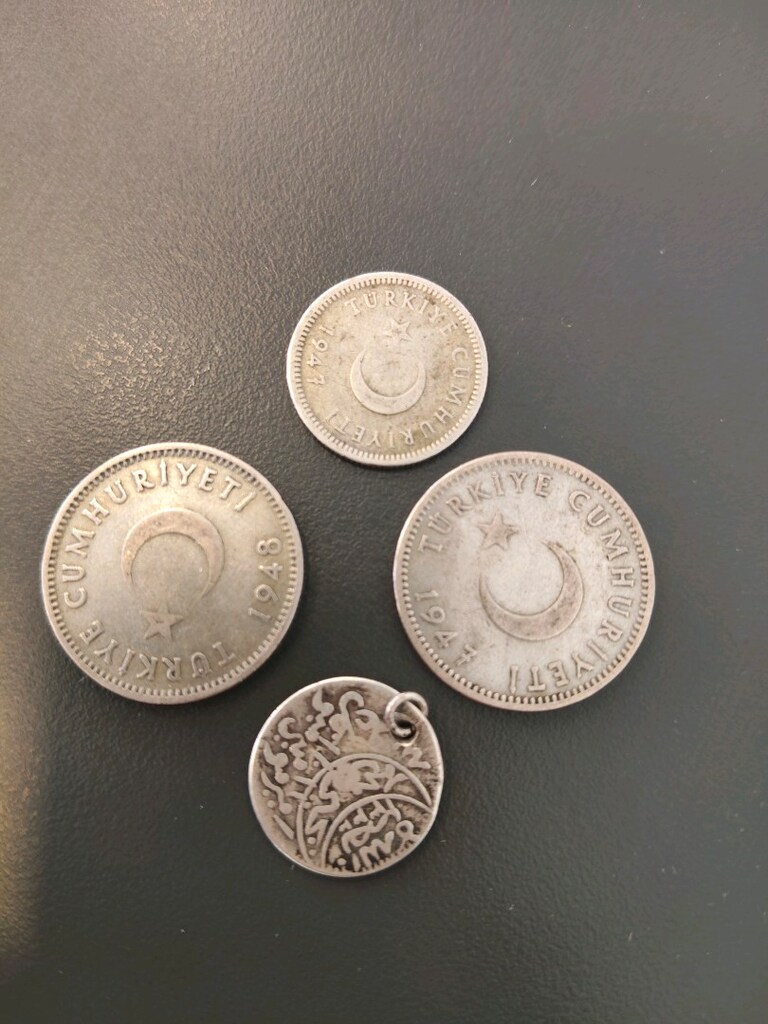 4 Adet Orijinal Gümüş Para Lotu (Cumhuriyet & Yemen) - 6