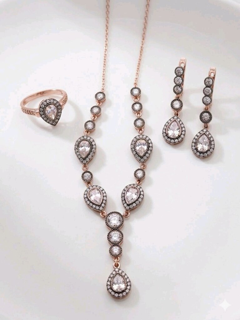 925 Ayar Elmas Montür Set - 2