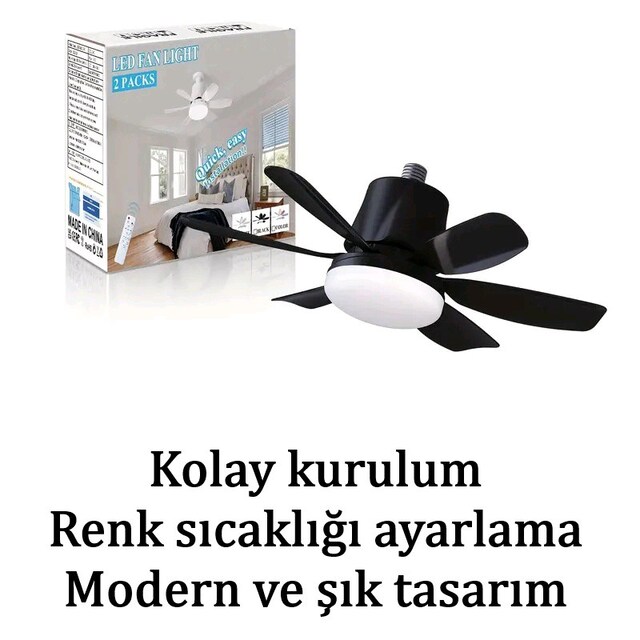 pervaneli ışıklı kademe ayarlı renk ayarlı serinleten fan