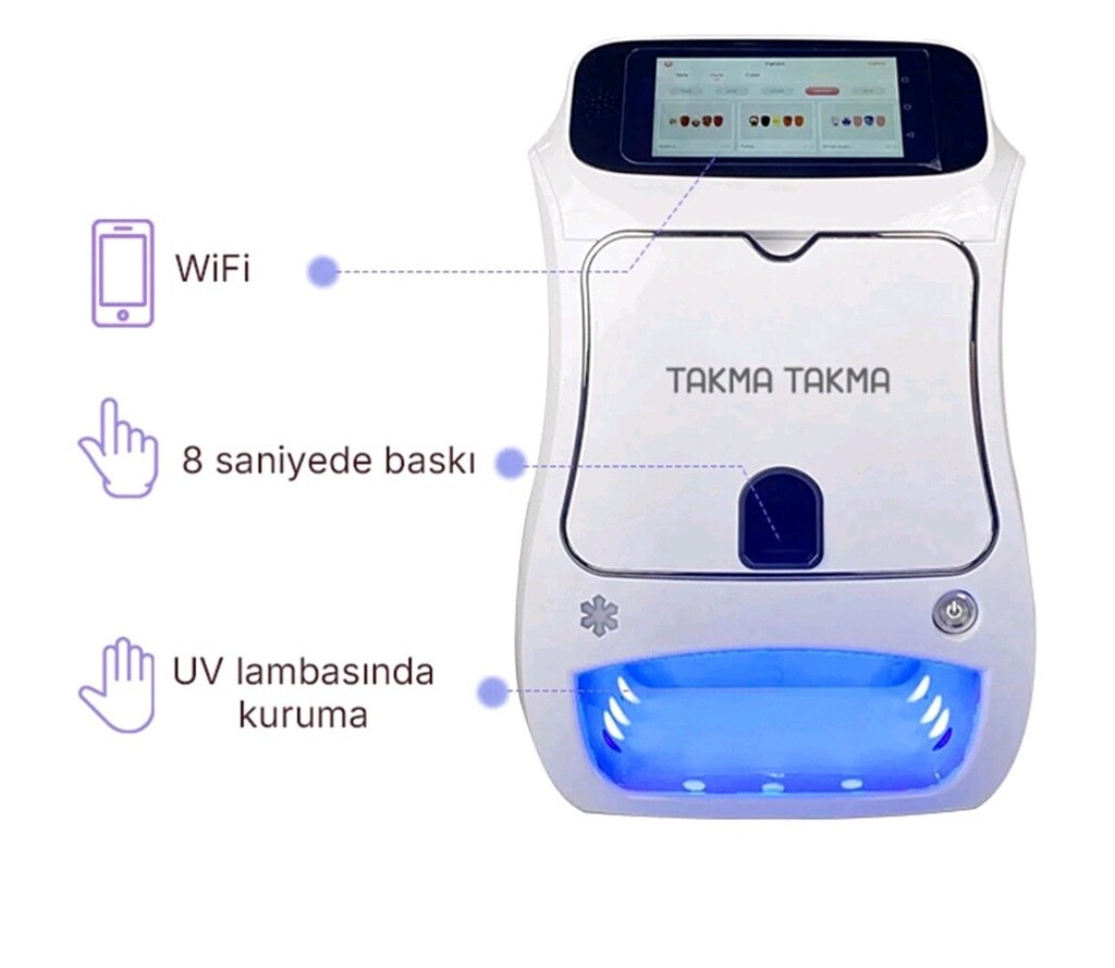 Tırnak Oje Boyama Printer Yazıcı Renkli Şekil Verici Yapay zekalı UV - 8