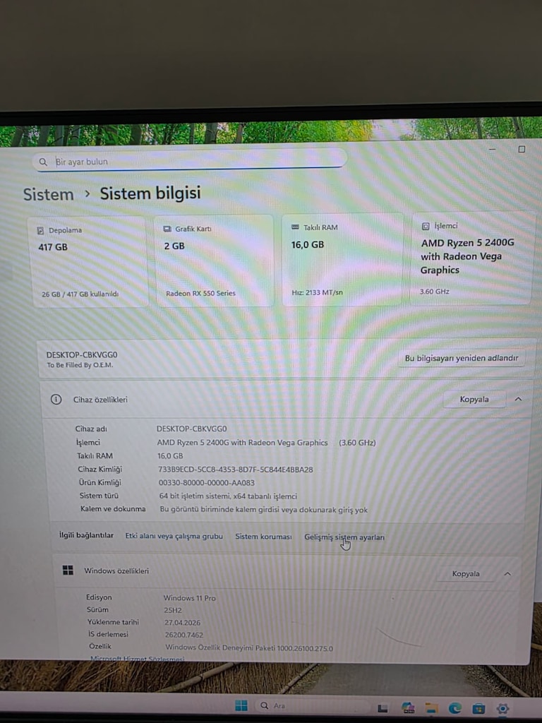 RYZEN5 DDR4 16GB RX550 HATASİZ GAMİNG KASA UYGUN FİYATA - 8