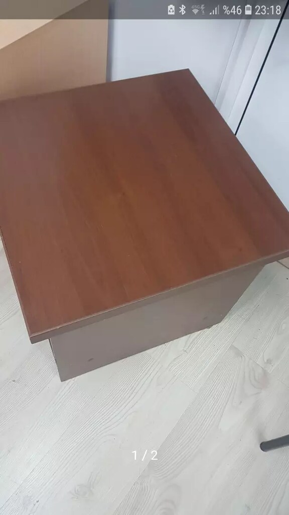 51×51cm tabanlı, 45cm yükseklikte sehpa, sunta+kaplama - 2