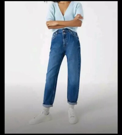 PULL&BEAR Kadın Mom Jean Pantolon - Mavi Kot pantolon kadın pantolonu