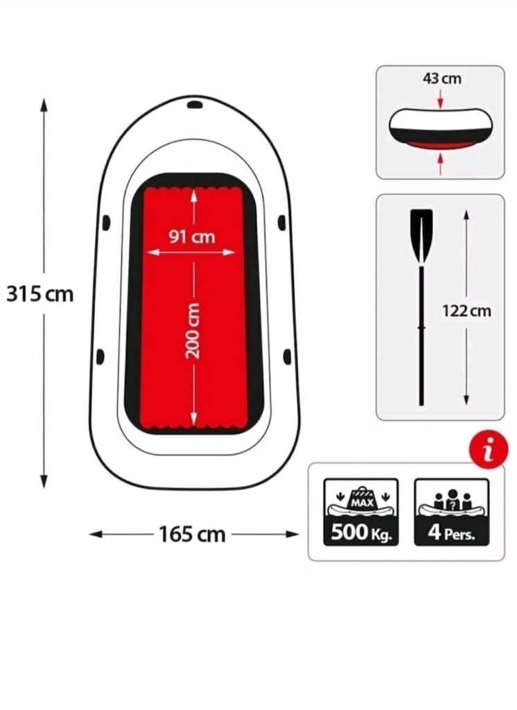 4 Kişilik Dev Bot - Intex Excursion 4 (315 cm) Kusursuz Set - 4