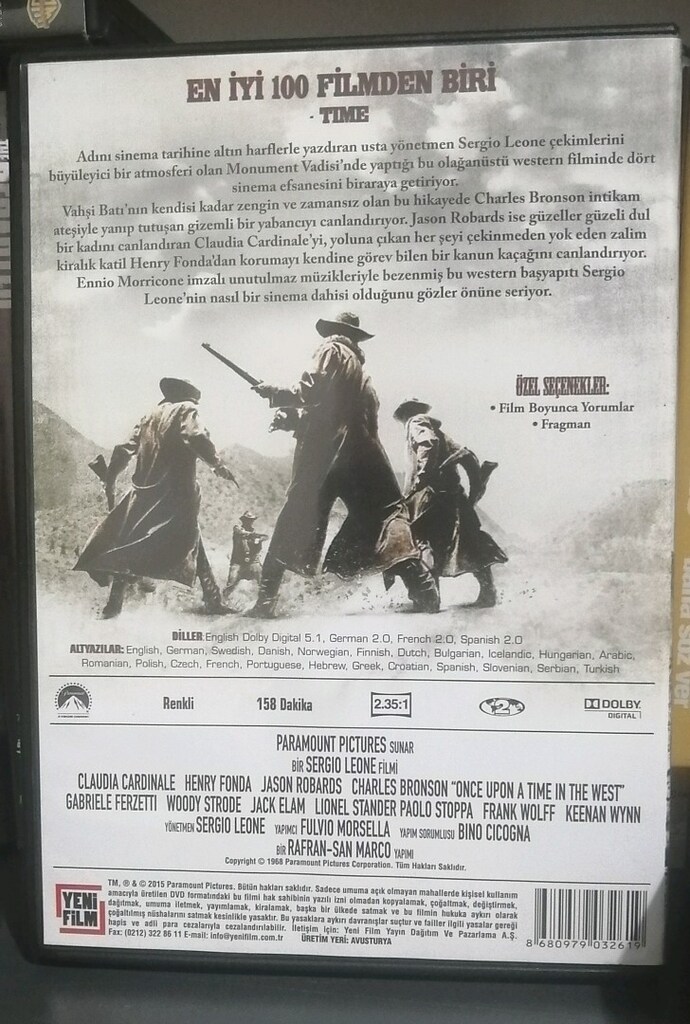 ONCE UPON A TIME IN THE WEST (BİR ZAMANLAR BATIDA) DVD - 3