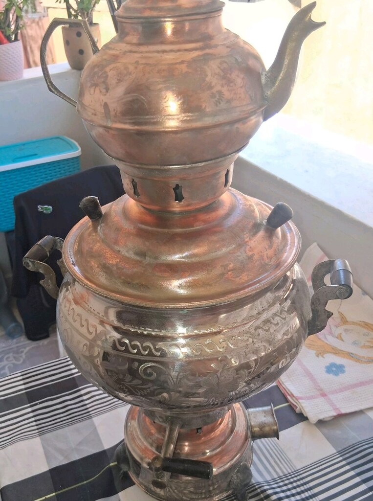 50 senelik Sapa sağlam Orjinal Erzincsn bakır Semaver - 2