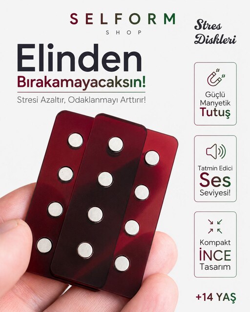 Bordo Transparan Manyetik Stres Diskleri