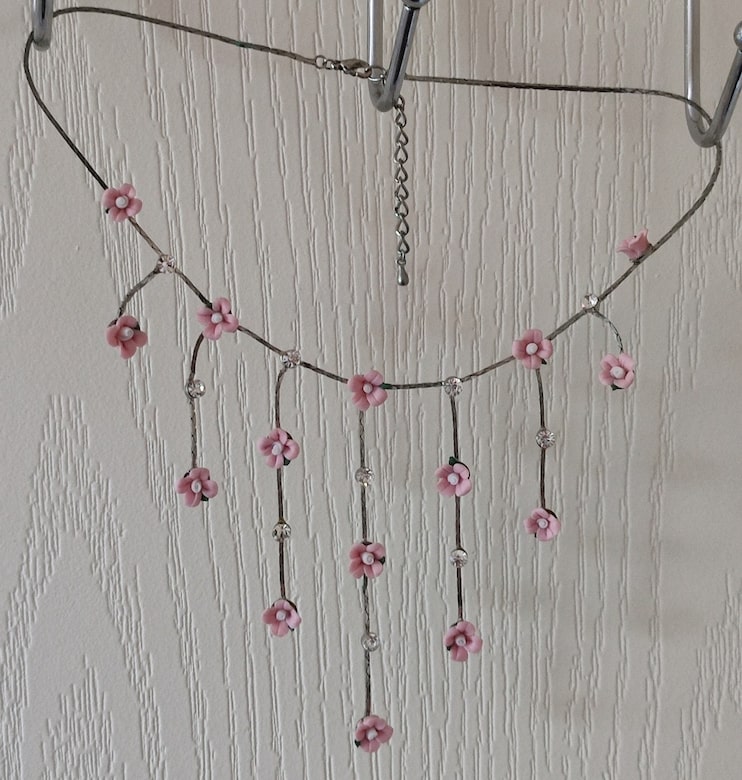 Çiçekli Kolye Küpe Set - 6