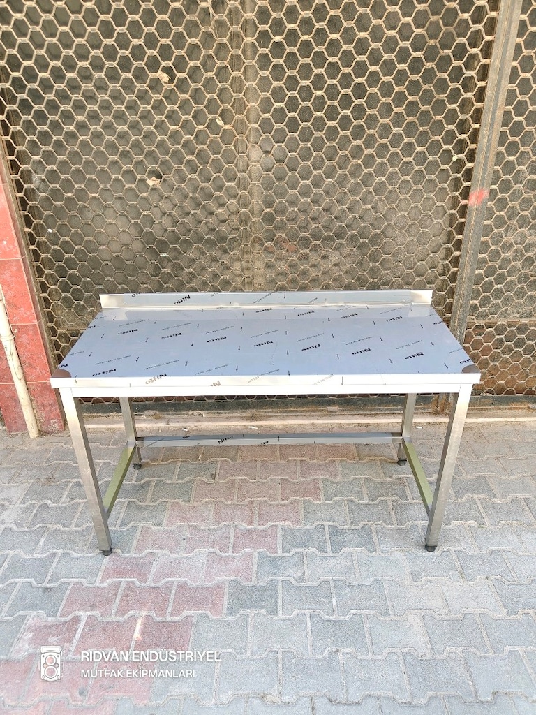 krom tezgah krom çalışma tezgahı endüstriyel hazır mutfak 140 cm krom - 4