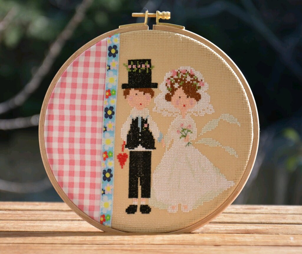Gelin&Damat Çifti Kanaviçe Pano