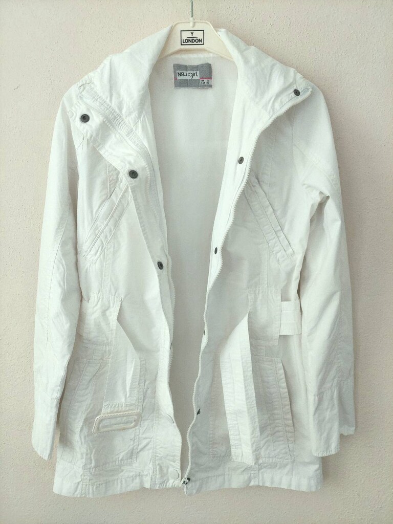 NEW GİRL apolet detaylı beyaz Trençkot - 2
