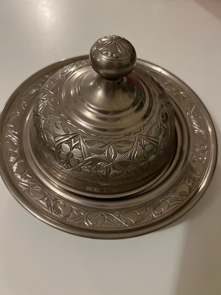 Nostaljik Vintage Desenli Kapaklı Sunum Tabağı / Lokumluk (19.5 cm) - 3