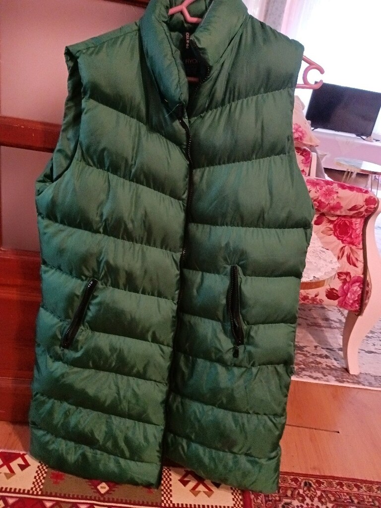 kadın uzun şişme yelek