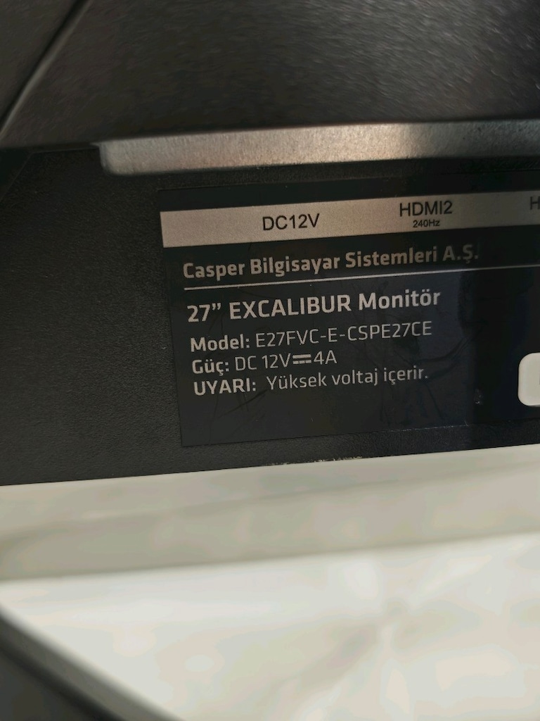 Casper Excalibur E27FVC E-CSPE27CE 27" 300Hz Curved Gaming Monitör - 2