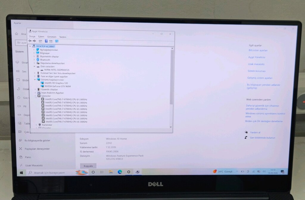 Dell XPS 15 Dokunmatik - i7 /8gb/256gb Ssd/ 4K Ultra HD 15.6" - 4