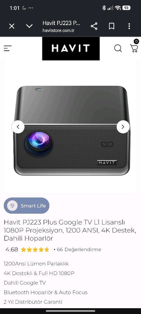 havit 1200 ANSI lümen full çok az kullanıldı projeksiyon - 3