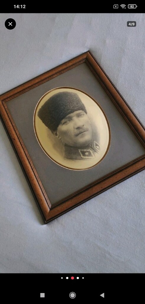 Ahşap Çerçeveli Tarihi Atatürk Fotoğrafı - 8