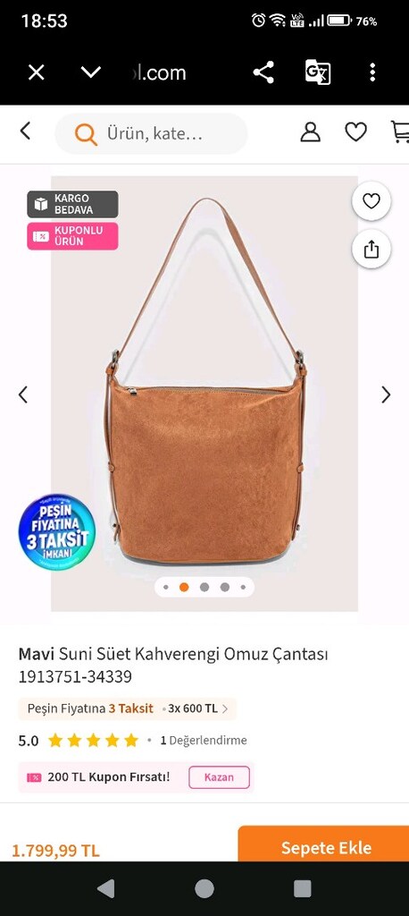 MAVİ SÜET ÇANTA - 8