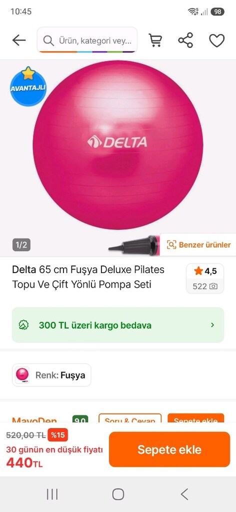Pilates topu + pompası - 2