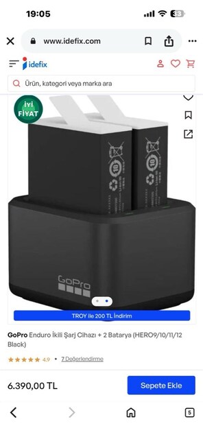 go pro hero black 11 pataryaları ve şarz kutusu