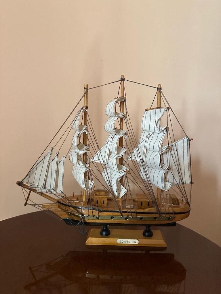 El Yapımı Ahşap Maket Tekne / Yelkenli Seti (31 cm & 43 cm) - 6