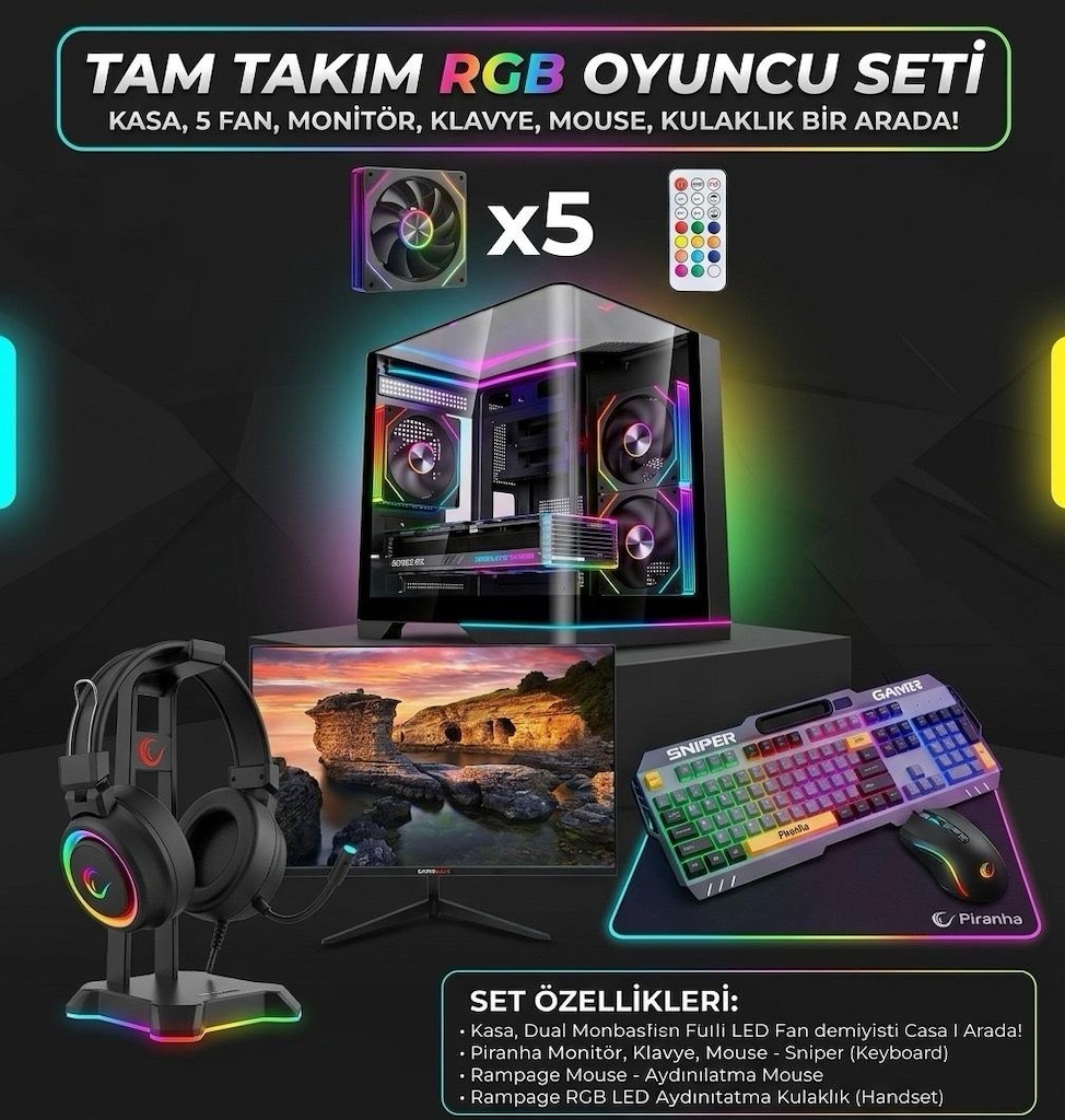 FULL SET TAK ÇALIŞTIR KASA EKRAN KLAVYE MOUSE KULAKLIK GTX 970+i7 4790 - 9