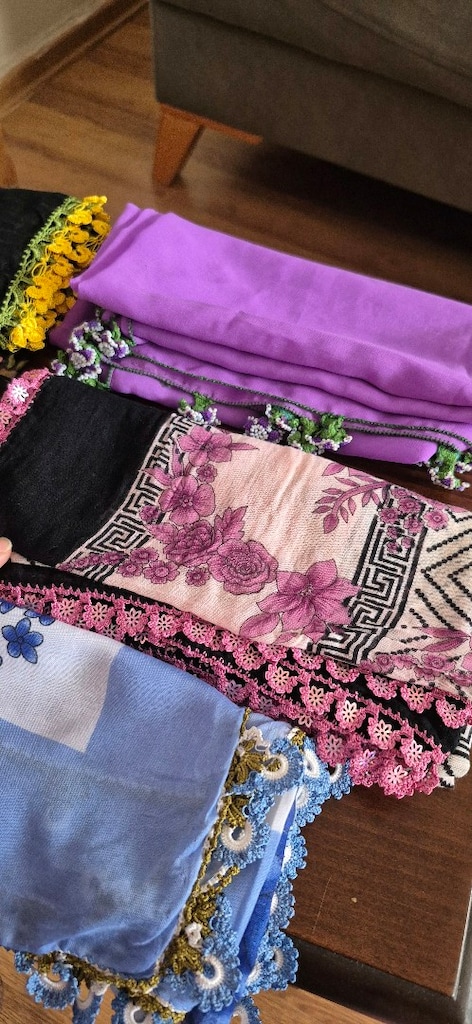 Sıfır / Temiz Renk Renk Oyalı Büyük Yazma Lotu - 20