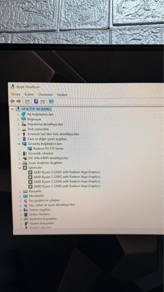 " TEMİZ " R3 2200G / RX 570 / 16GB RAM / 240GB SSD - SİSTEM - 5