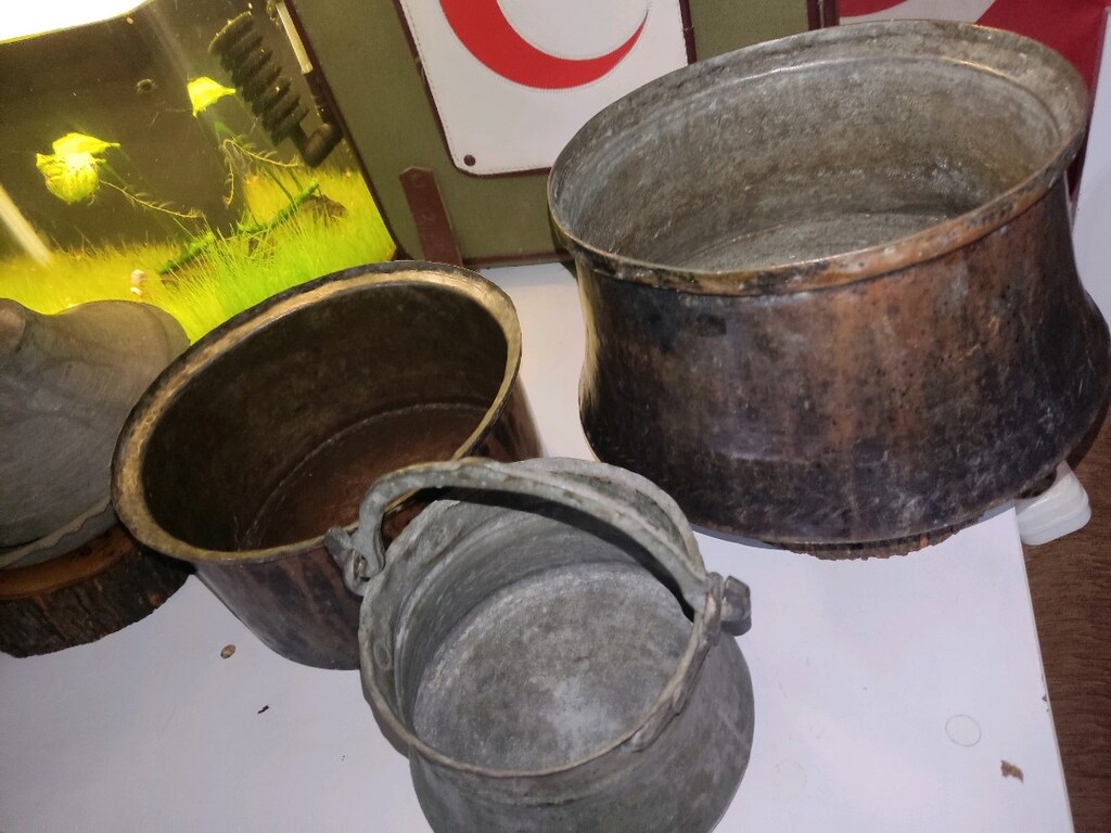 Antika dövme bakır- ütü - Sıhhiye çanta. - 2