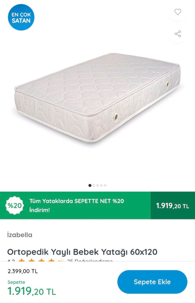 Ortopedik Yaylı Bebek Yatağı 60x120 - 8