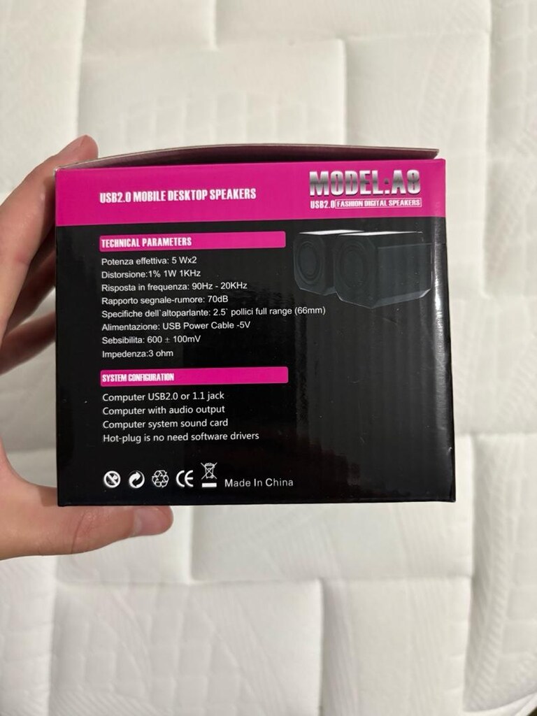 Magicvoice A8 1+1 USB Mini Hoparlör - Speaker (2*5 Watt - 3 Ohm) - 5